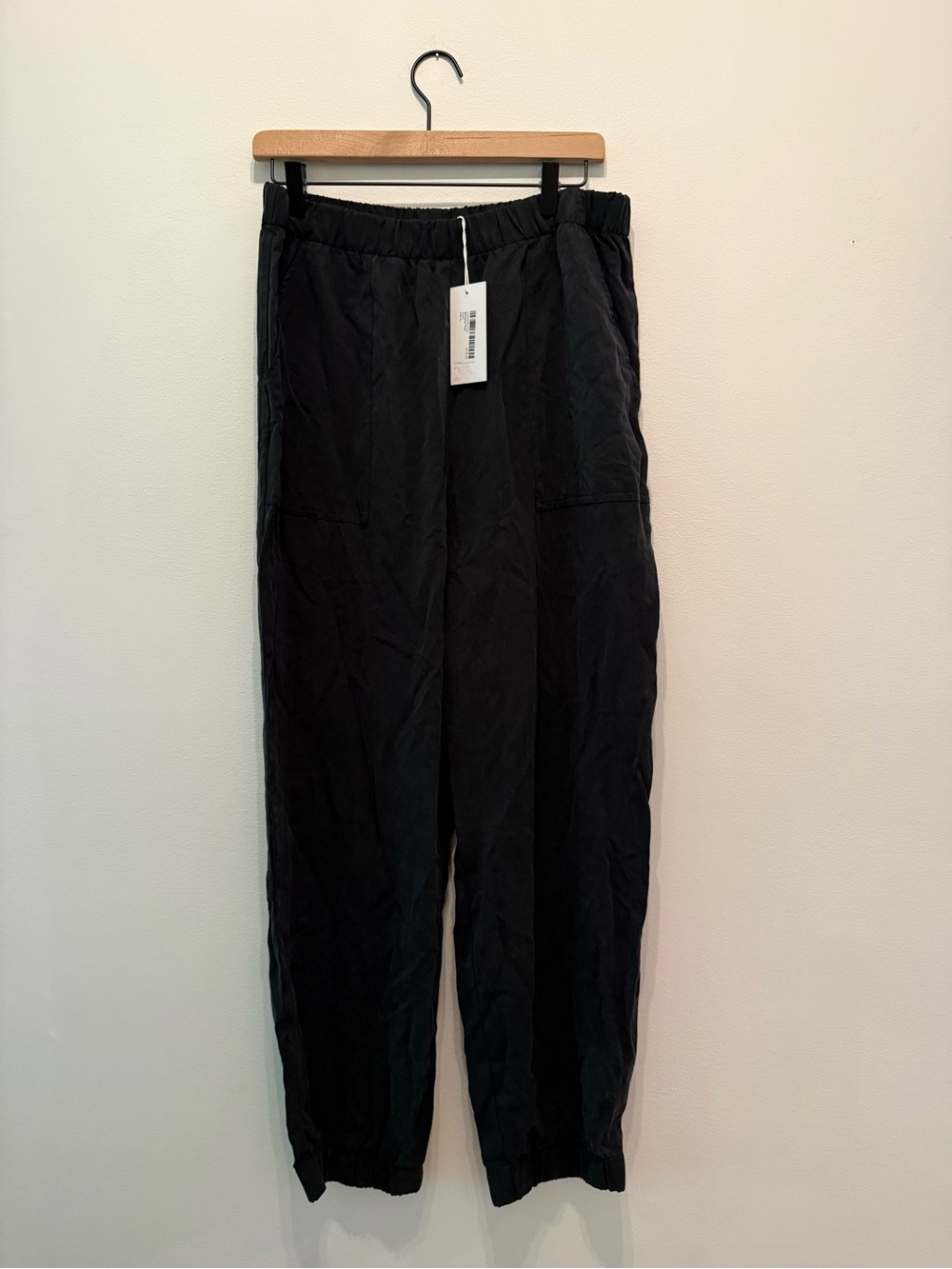 Reformation NWT $178 Black Montana Pant Elastic-Waist Jogger Pants XL